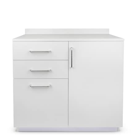 Adiroffice Kitchen Cabinet with 3-Drawers, 1-Door, Ready to Assemble Base in Grey 36 in width ADI902-B-36-N-GRY